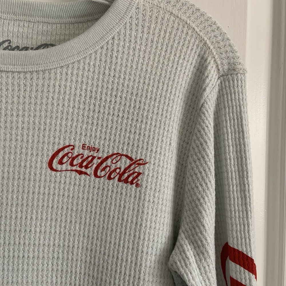 Coca Cola Logo Waffle Knit Thermal by Chaser women sz S Nostalgia Memorabilia - Picture 3 of 14